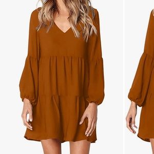 Like New Swing Dress - Size L, Caramel